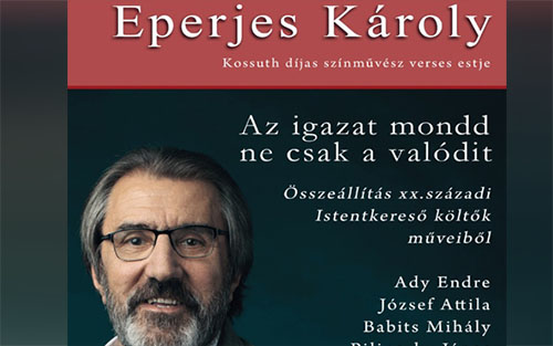 Eperjes Károly Kossuth díjas színművész verses estje – 2026 jún. 12. péntek 18:00